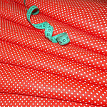 Ткань хлопок Горошек мелк-7056, 120г/м², 100% хлопок, шир.150см, цв.05 красный уп.3м