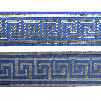 Лента отделочная жаккардовая арт.TBY.1907-2 шир.80мм цв.синий уп.8,2 м
