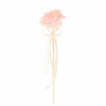 СЛ.309804 Цветок-конфетница для букетов Роза персиковая с бусами
