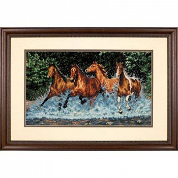 Набор для вышивания DIMENSIONS арт.DMS-35214 Бегущие лошади 46х25 см