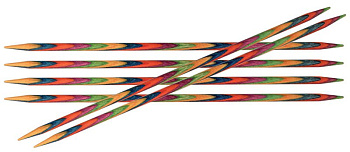 20117 Knit Pro Спицы чулочные для вязания Symfonie 2,5мм/20см, дерево, многоцветный, 5шт