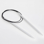 45369 Knit Pro Спицы круговые для вязания Basix Aluminum 6мм/150см, алюминий, серебристый