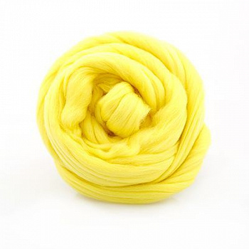 Шерсть для валяния ТРО Гребенная лента (тонкая мериносовая шерсть) 100г цв.0027 лимон