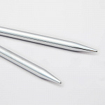 10408 Knit Pro Спицы съемные для вязания Nova Metal 8мм для длины тросика 28-126см, никелированная латунь, серебристый, 2шт