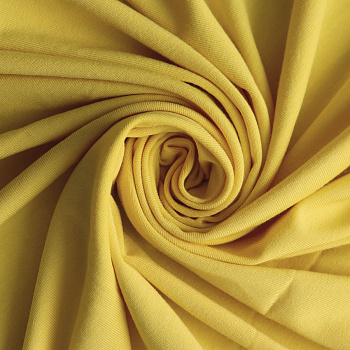 Ткань Трикотаж вискозный 270 г/м² 95% вискоза, 5% спандекс шир.150 см арт.Р.15173.10 цв.10 желтый рул.25м (±5м)