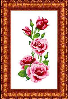 Канва с нанесенным рисунком КАРОЛИНКА арт. КК-602 Розы 37х70 см