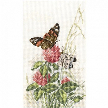 Набор для вышивания РТО арт.M521 Бабочки на клевере 14х23 см