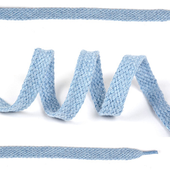 Шнурки плоские 10мм классическое плетение х/б дл.150см цв.020 голубой (10 комп)