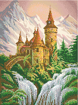 Рисунок на канве КОНЁК арт. 7834 Замок в горах 29х39 см