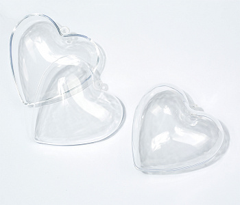 Сердце пластиковое половинками арт.КК.BH102 Ø10 см уп.2шт