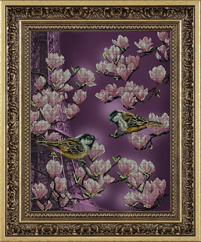 Набор для вышивания бисером КРАСА И ТВОРЧЕСТВО арт.41013 Залит лучами розового цвета 34х45 см