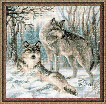 Набор для вышивания РИОЛИС арт.1393 Волчья пара 40х40 см