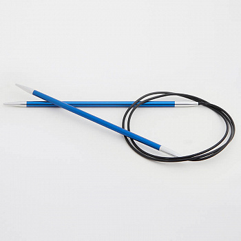 47159 Knit Pro Спицы круговые для вязания Zing 4мм/100см, алюминий