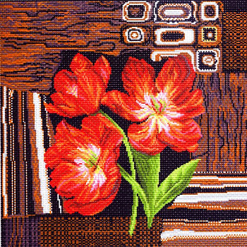 Рисунок на канве МАТРЕНИН ПОСАД арт.41х41 - 1267 Тюльпаны на ковре