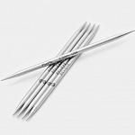 36028 Knit Pro Спицы чулочные для вязания Mindful 4мм/20см, нержавеющая сталь, серебристый, 5шт
