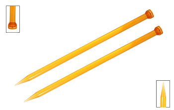 51200 Knit Pro Спицы прямые для вязания Trendz 10мм/30см, акрил, оранжевый, 2шт