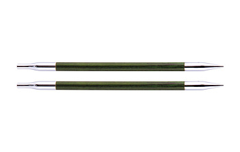 29258 Knit Pro Спицы съемные для вязания Royale 5,5мм для длины тросика 28-126см, ламинированная береза, зеленый, 2шт
