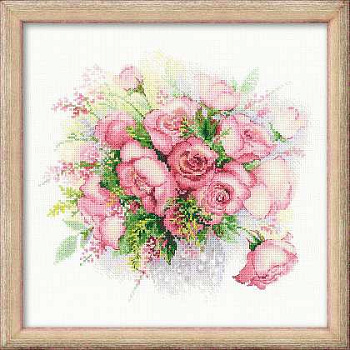 Набор для вышивания РИОЛИС арт.1335 Акварельные розы 30х30 см
