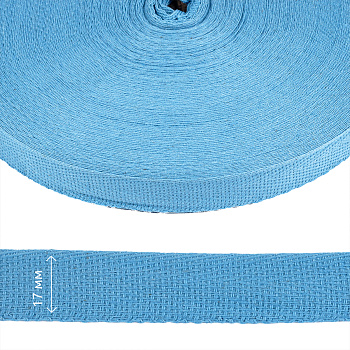Тесьма киперная 17 мм хлопок 3,26г/м арт.12.2С-256К.17.001 цв.голубой уп.50м