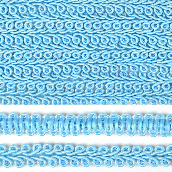 Тесьма TBY Шанель плетеная шир.12мм 0384-0016 цв.F184 голубой уп.18,28м