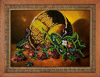 Набор для вышивания бисером МЕГАРУК арт.016 Рубиновые россыпи 18,5х26 см