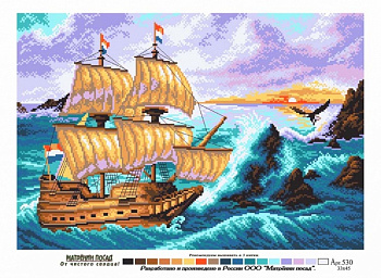 Рисунок на канве МАТРЕНИН ПОСАД арт.37х49 - 0530 Остров погибших кораблей