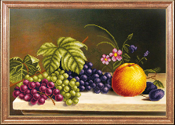 Рисунок на ткани МАГИЯ КАНВЫ арт.КС052 Яблоко с виноградом 39х27 см