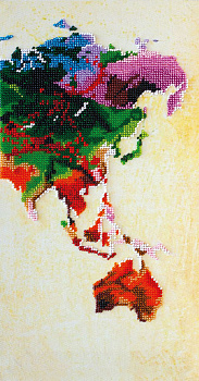 Набор для вышивания бисером АБРИС АРТ арт. AB-465 Карта мира-3 18х34 см