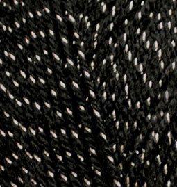 Пряжа для вязания Ализе Sal simli (95% акрил, 5% металлик) 5х100г/460м цв.60-01 черный с серебром