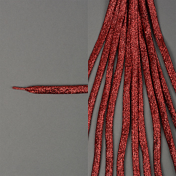 Шнурки плоские 10мм металлизированые дл.100см цв. красный МХ- 314 S (10 компл)