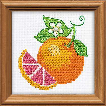 Набор для вышивания РИОЛИС арт.1263 Апельсин 10х10 см