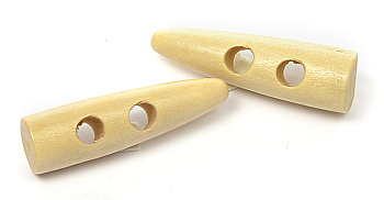 Пуговицы деревянные TBY BT.WD.056 цв.001 натуральный 80L-51мм, 2 прокола, 20 шт