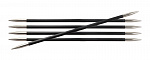 41126 Knit Pro Спицы чулочные для вязания Karbonz 2,5мм/20см, карбон, черный, 5шт