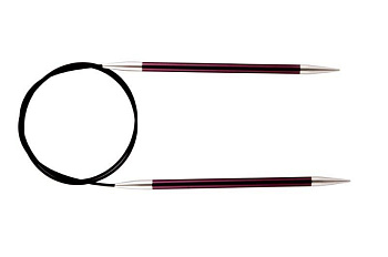 47103 Knit Pro Спицы круговые для вязания Zing 6мм/60см, алюминий