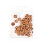 Пуговицы деревянные TBY.R503 цв.светло-коричневый 20L-12,5мм, 4 прокола, 50 шт