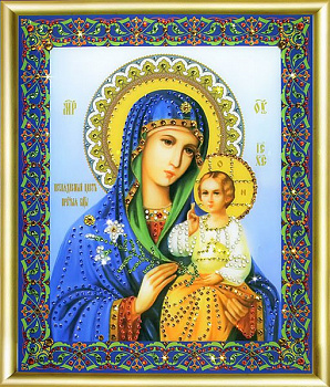 Набор ЧМ арт. КС-056 для изготовления картины со стразами Икона Божьей Матери Неувядаемый цвет 17,4х21,2 см
