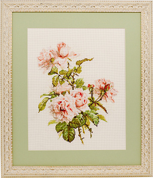 Набор для вышивания нитками АЖУР арт.0007 Розовые розы 24х30 см