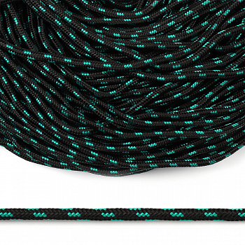 Шнур круглый полипропилен 05мм арт. 1с-5 плетёный цв.черно/зеленый уп.100м