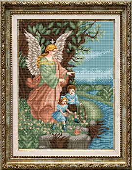 Рисунок на ткани бисером БЛАГОВЕСТ арт.К-3068 Ангел Хранитель 28,5х38 см