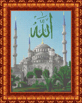 Канва с нанесенным рисунком КАРОЛИНКА арт. КК-047 Голубая мечеть 23х30 см