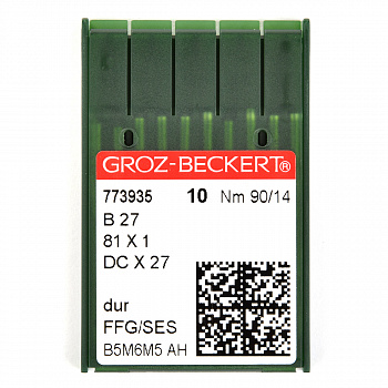 Игла для промышленных швейных машин Groz-Beckert B27/81x1/DCx27/DCx1 FFG  №90 уп.10 игл, арт.773935