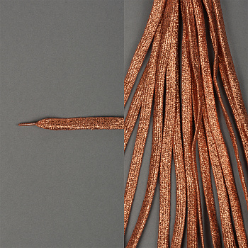 Шнурки плоские металлизированые 10мм 100см цв.персиковый МХ-315 (10 компл)