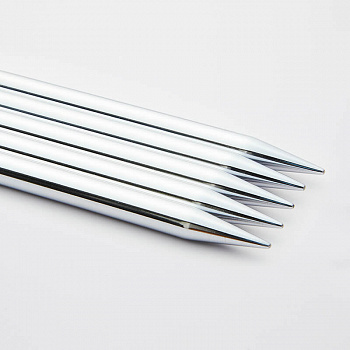 10123 Knit Pro Спицы чулочные для вязания Nova Metal 2,75мм/20см, никелированная латунь, серебристый, 5шт