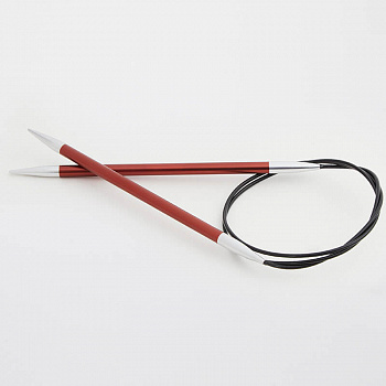 47132 Knit Pro Спицы круговые для вязания Zing 5,5мм/80см, алюминий