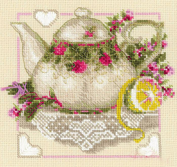 Набор для вышивания РИОЛИС арт.1477 Чай с лимоном 20х20 см