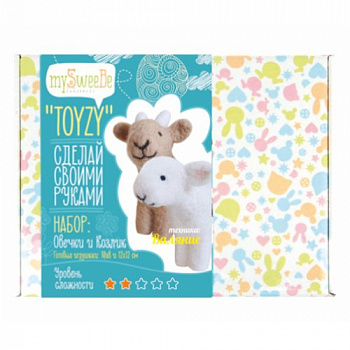 Набор для изготовления текстильной игрушки Toyzy арт.TZ-F020 Овечка и Козлик Валяние