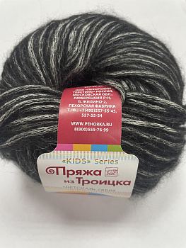 Пряжа для вязания ТРО Фиджи (20% мериносовая шерсть, 60% хлопок, 20% акрил) 5х50г/95м цв.0002 черный
