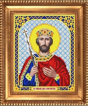 Рисунок на ткани бисером БЛАГОВЕСТ арт.И-5114 Св.Великий Царь Константин 13,5х17 см