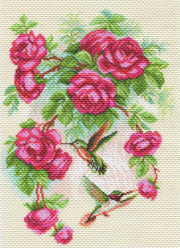 Набор для вышивания МАТРЕНИН ПОСАД арт.37х49 - 1755 Розы и колибри