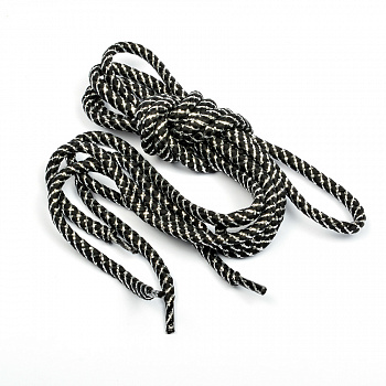Шнурки круглые 6мм 04с2207 длина 120 см, компл.2шт, цв. черный с серебром